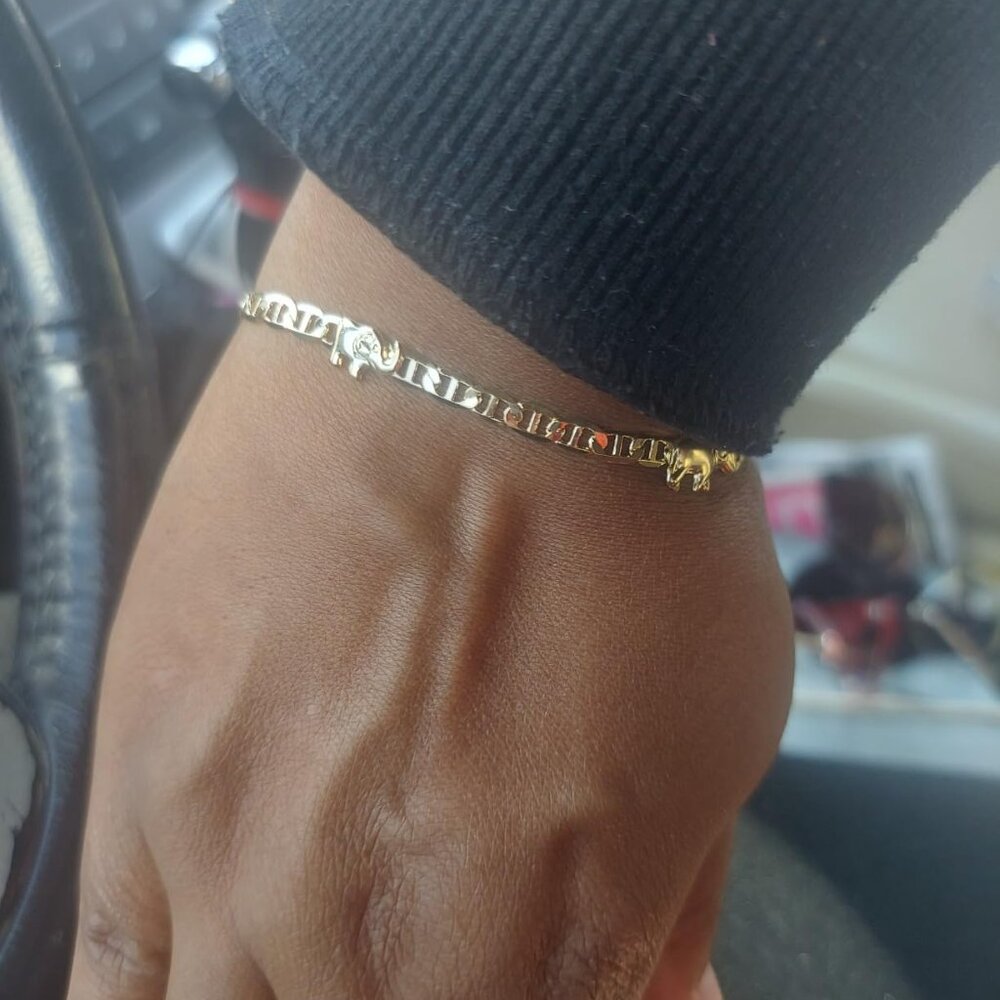 Neiman Marcus Barzel 18k Gold Plated Elephant Eternal Bracelet